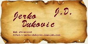 Jerko Duković vizit kartica